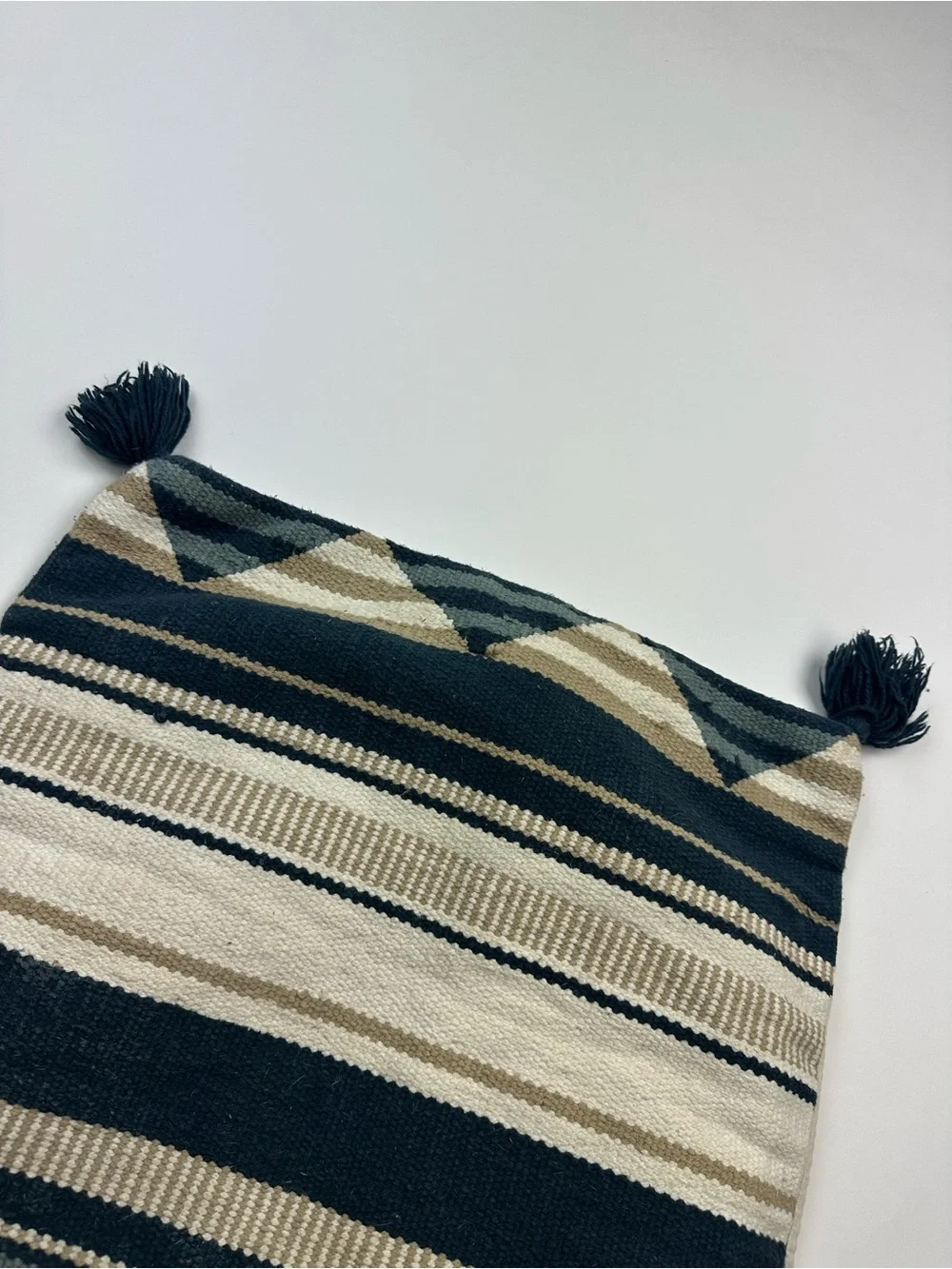 West Elm Woven Striped Pillow Sham Midnight Blue 20 x 20 inches